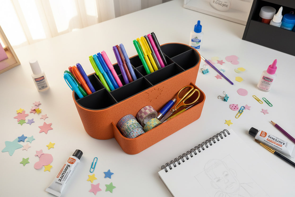 orange desktop organizer